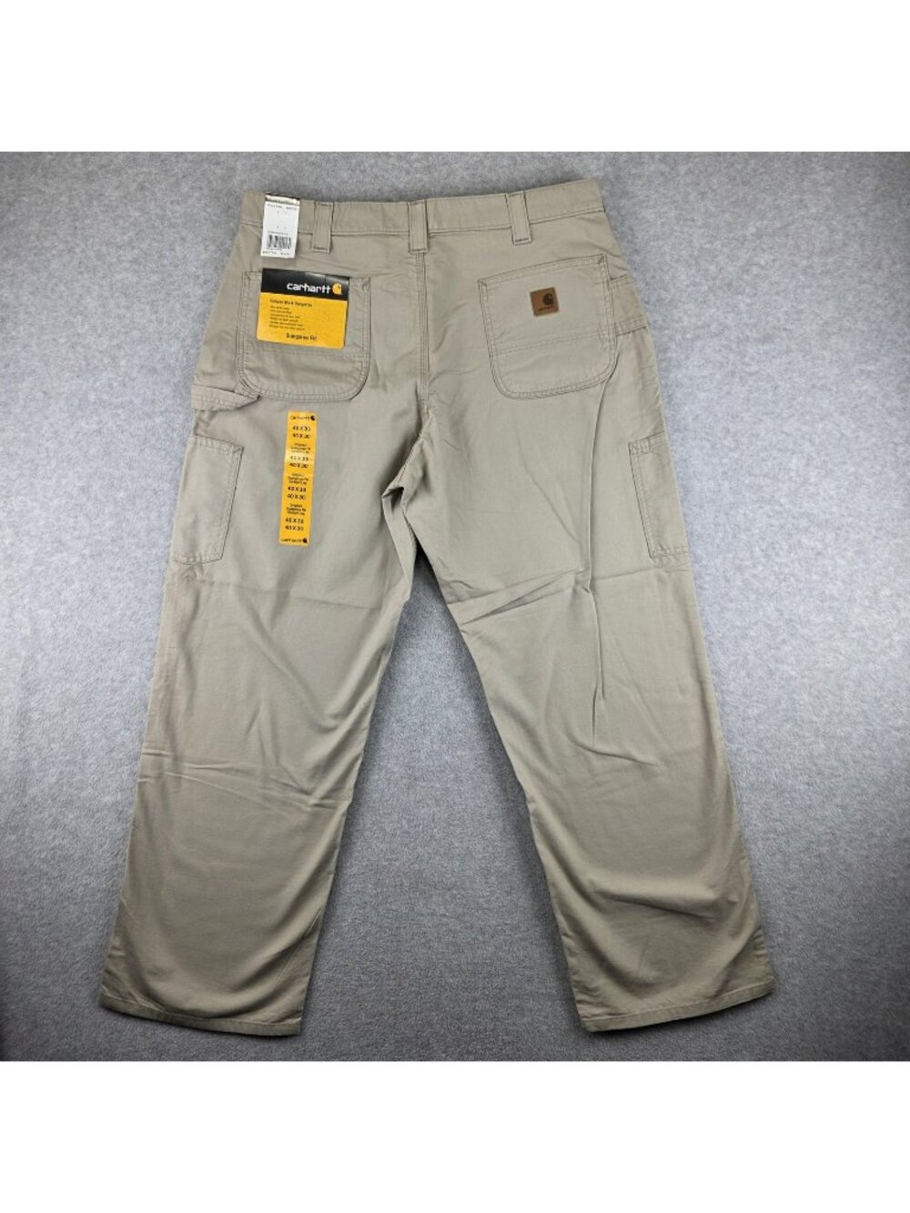 Carhartt Dungaree Fit Pants Mens 40x30 Beige Carpenter Canvas Workwear